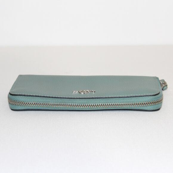 Coach Accordion Zip Wallet Aquamarine Green Blue - Picture 3 of 10